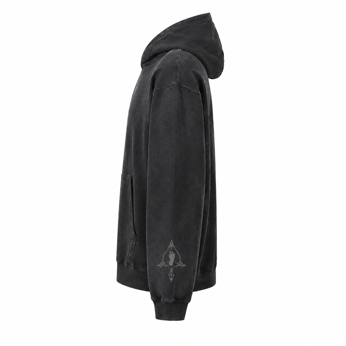 "Tired." Heavyweight Hoodie -- Washed Black