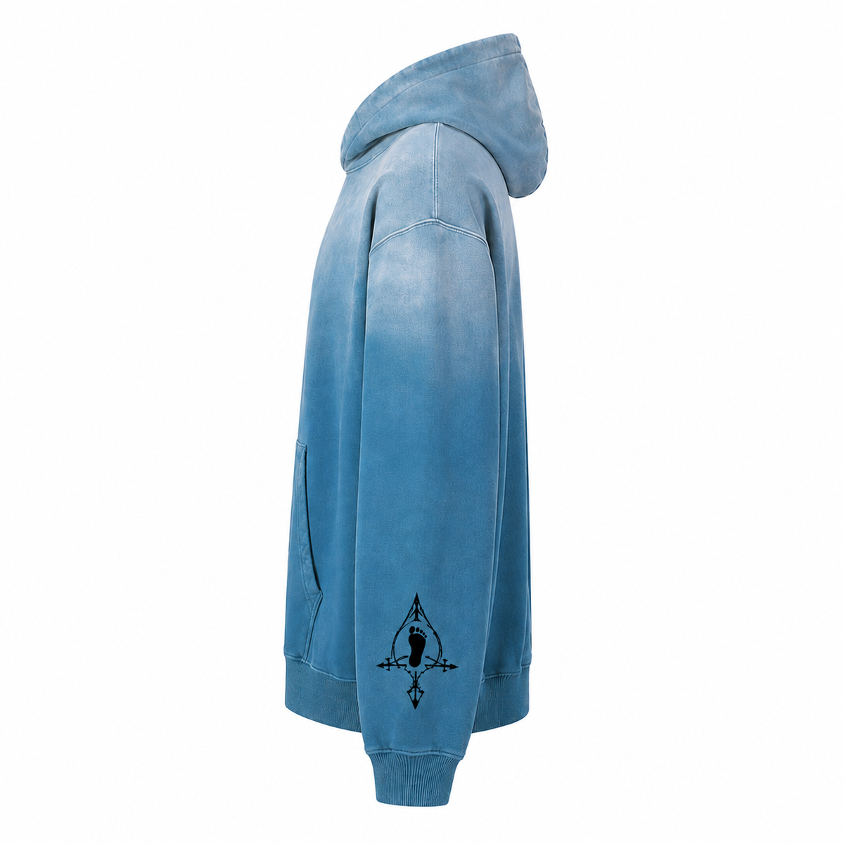 "Tired." Heavyweight Hoodie -- Washed Blue
